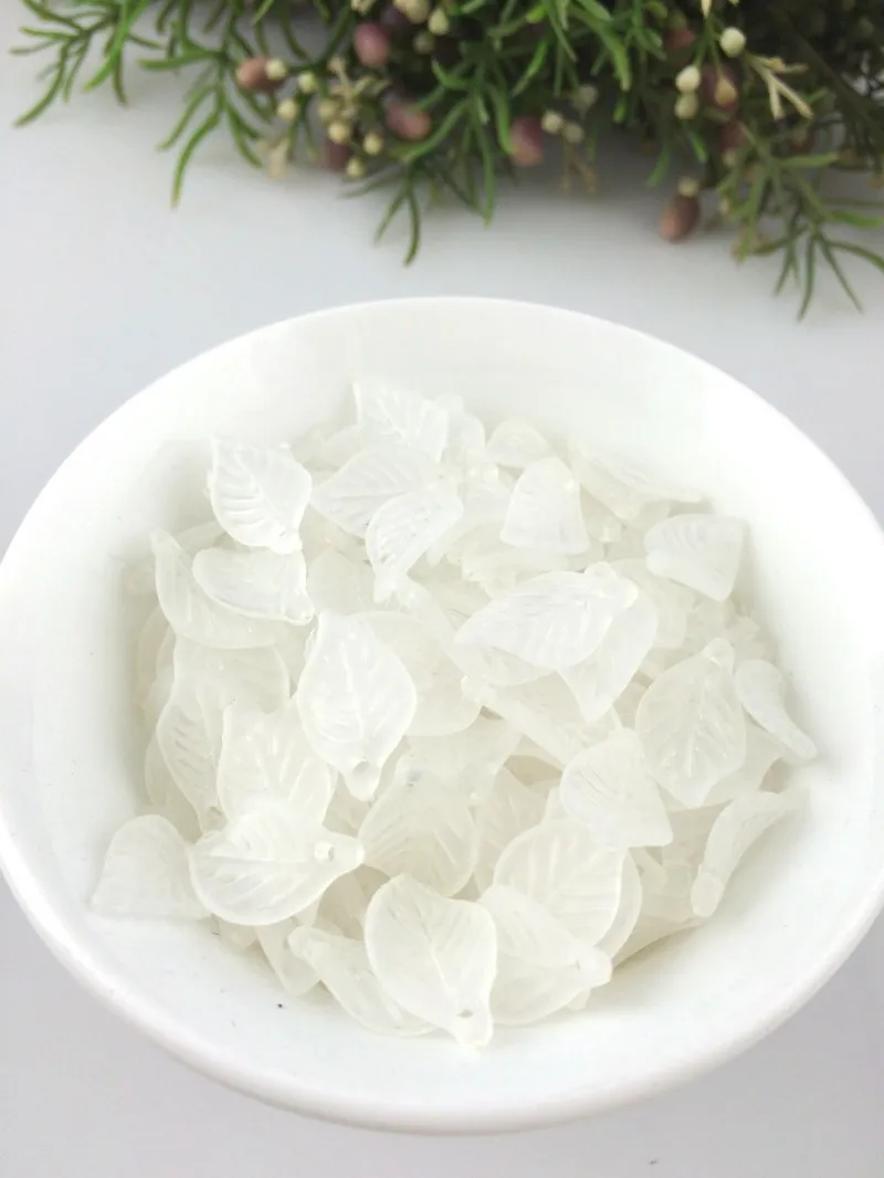 11x18mm frosted acrylic leaf beads0052-1