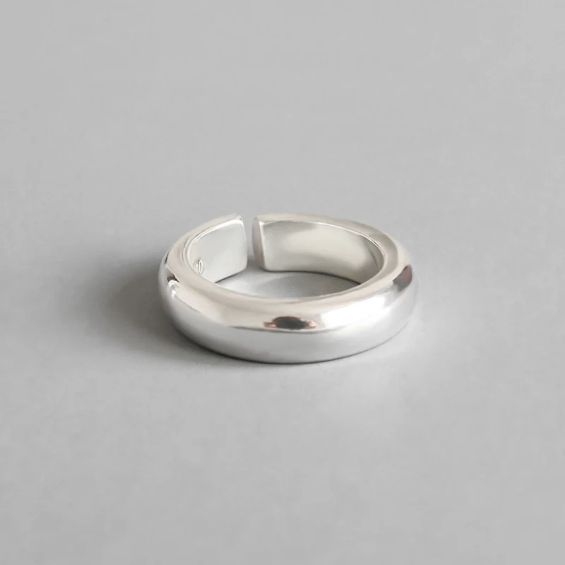 F.I.N.S чистое серебро s990. минимализм, гладкое кольцо с открытым пальцем, хорошее ювелирное изделие для мужчин и женщин, цельное серебряное женское кольцо