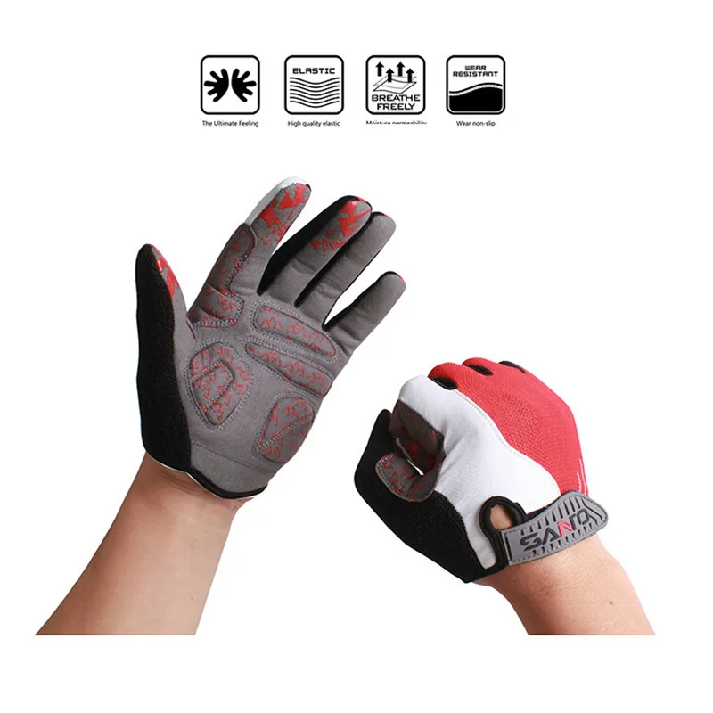 FuLang Cycling font b Gloves b font Fast drying colloidal particles silica gel full Finger anti