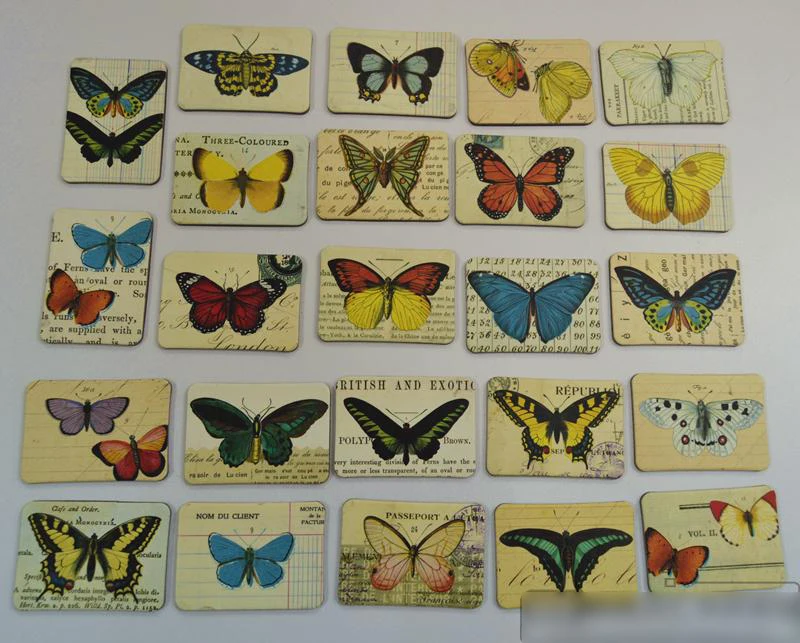 

Countryside Butterfly 24 Piece Magnetic Fridge Magnets Refrigerator Sticker Decoration Accessories Magnetic Paste Arts/Crafts