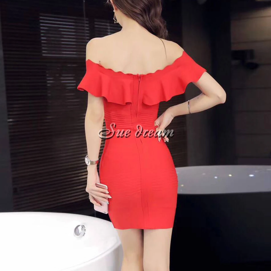 Женское Бандажное платье с коротким рукавом черное красное розовое или белое