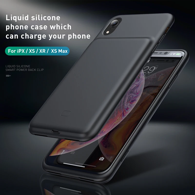 Чехол для зарядного устройства Baseus для iPhone X, Xs, Xs, Max, Xr, чехол для зарядки внешнего аккумулятора, резервный чехол для iPhone X, Xs
