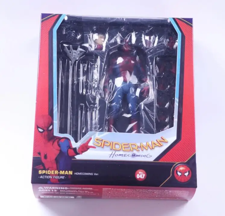 MAFEX047 Marvel Человек-паук супергерой Мстители Человек-паук Питер Паркер возвращение домой Ver. ПВХ фигурка Коллекционная модель игрушки