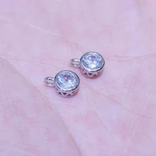 12 шт./лот 925 Твердое Стерлинговое Серебро 6,5 мм 925 серебряные ювелирные изделия амулеты серебряные ювелирные изделия Амулеты с CZ