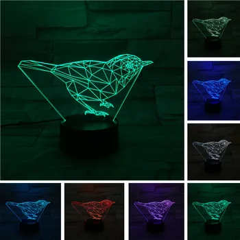 

3D Bird Animal Desk Table Lava Lampara Night Light Visual Mood RGB 7Color Change Children Christmas Halloween Gift