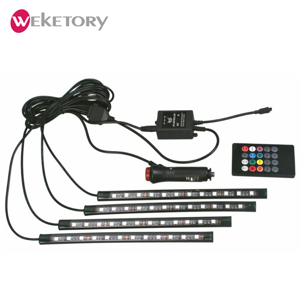 

Car styling Decoration Light Wireless Remote / Voice Control Interior Floor Foot Cigarette LED Atmosphere RGB Neon Strip