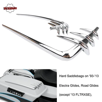 

1 Pair High Quality Chrome Silver ABS Motorcycle Saddlebag Lid Accents Case For Harley Touring 1993-2013 With Hard Bags /