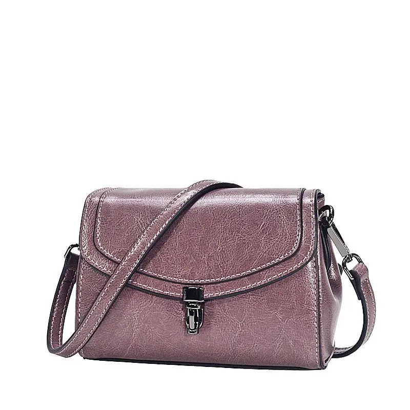

Oil and wax skin women's bag 2019 new spring and summer single shoulder women bag oblique bag leather hand bag shoulder bag