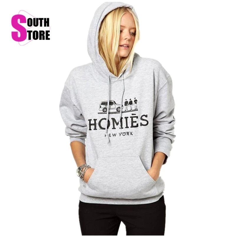 2016 New Fashion Hooded Letters Printed Sweatshirt Loose