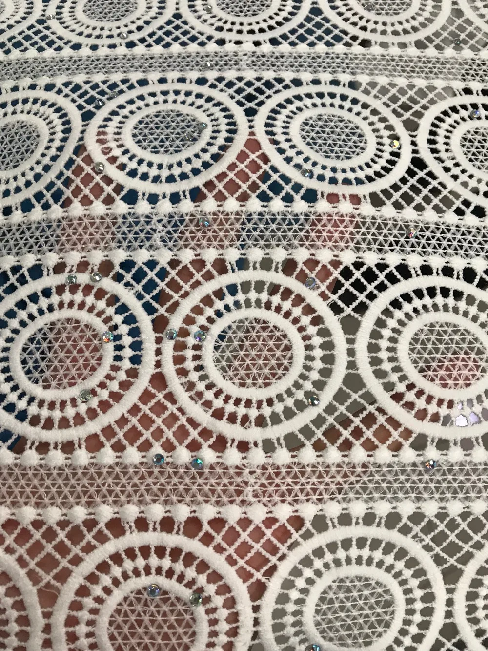 

New Arrival African Water Soluble Chemical Cord Lace Fabric For Wedding dress 5 yards African Water soluble lace fabric