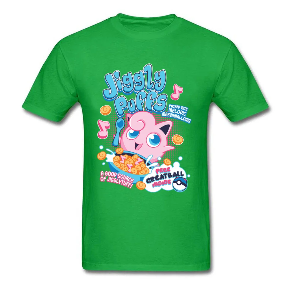 Футболка JigglyPuffs, топы с покемонами, Мужская футболка с аниме, милая Дизайнерская одежда с героями мультфильмов, парная черная футболка, забавная хлопковая футболка - Цвет: Зеленый