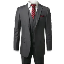 new Dark grey Men’s Modern Fit 3-Piece Suit Blazer Jacket Tux Vest & Trousers Custom make to order, (the coat + pants+ vest)