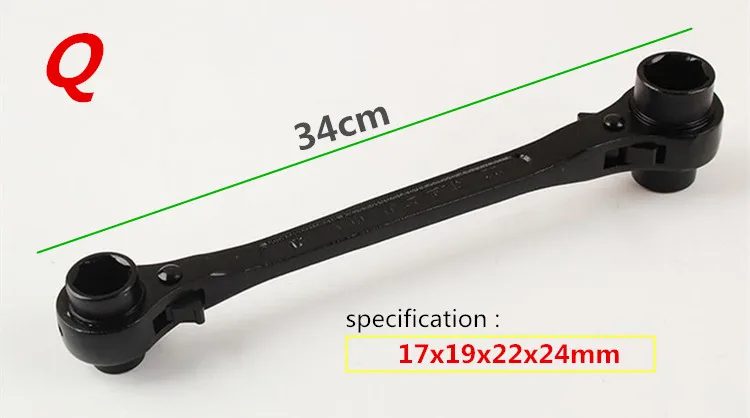 Профессия ручной двухстороннее торцевых ключей динамометрический ключ многофункциональное транспортное средство, инструменты для ремонта автомобилей диагностический инструмент - Цвет: Q