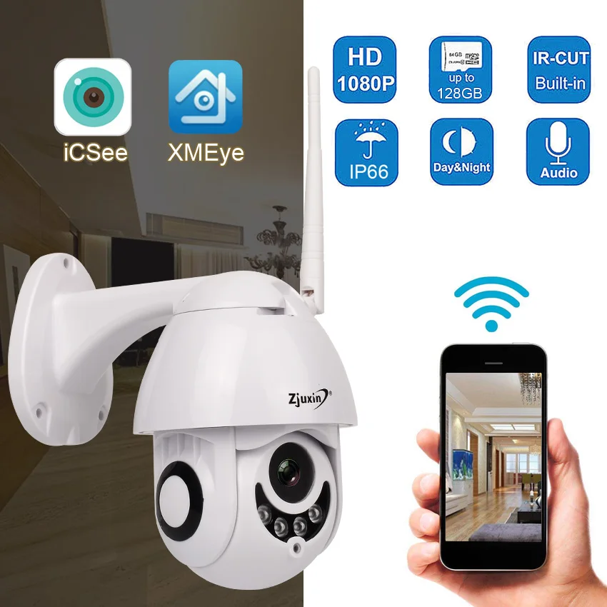 IP Camera WiFi 2MP 1080P Wireless PTZ Speed Dome CCTV Camera Outdoor Security Surveillance ipCam Camara seguridad wifi exterior IP Camera WiFi 2MP 1080P Wireless PTZ Speed Dome CCTV Camera Outdoor Security Surveillance ipCam Camara seguridad wifi exterior