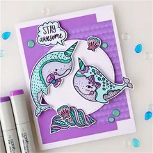

julyarts 12Pcs/Lot 14*14cm New Clear Stamps And Dies Card Scrapbooking Marine Life Alphabet Embossing Craft Silicone Transparent
