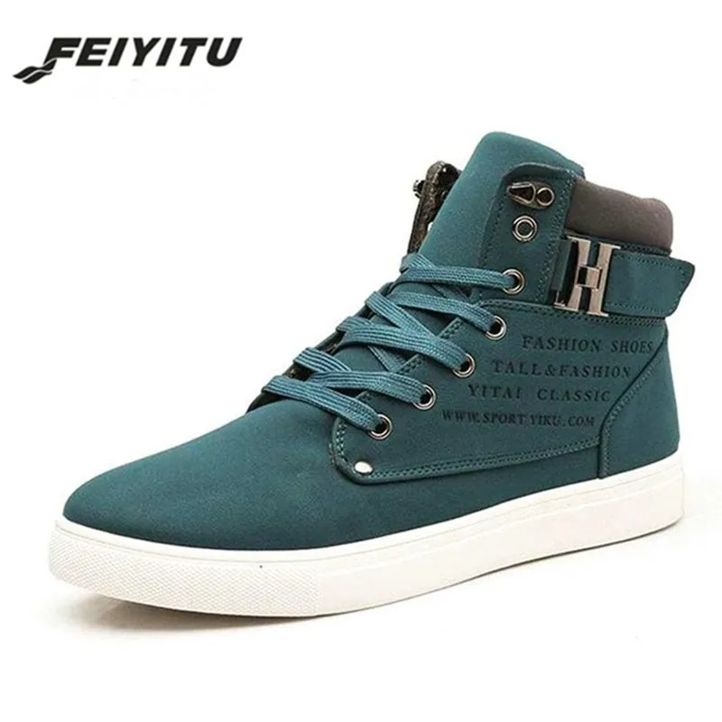 

feiyitu 2018 Hot Men Shoes Fashion Warm Fur Winter Men Boots Autumn Leather Footwear For Man New High Top Canvas Casual Shoes
