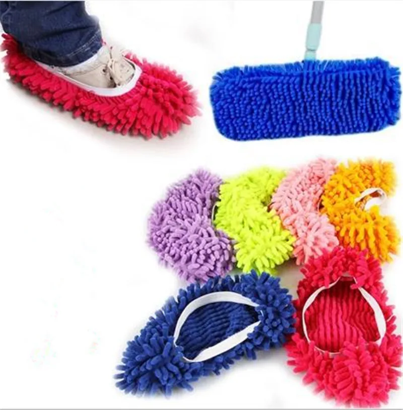 

1 Piece Microfiber Mop Floor Cleaning Lazy Fuzzy Slippers House Home Flooring Tools Shoes Bathroom Kitchen Cleaner