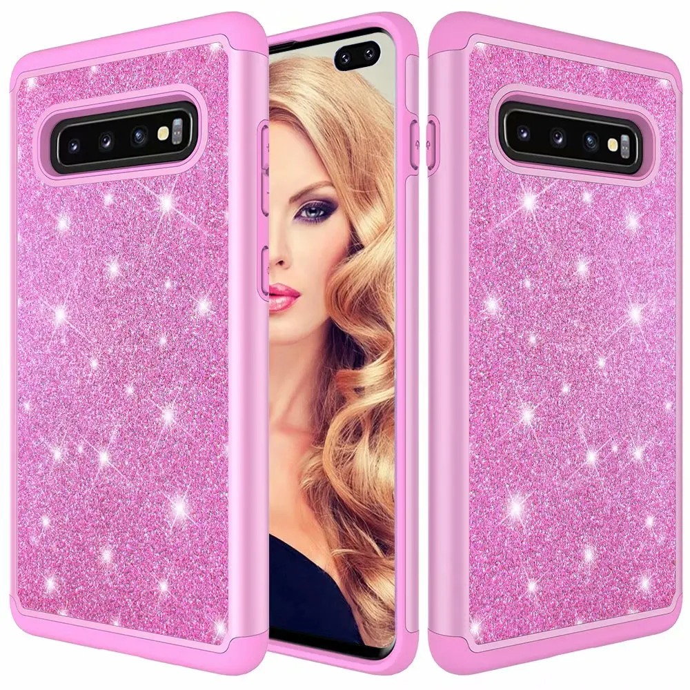 

For Samsung Galaxy S10 Plus Case Glitter Shiny Silicone Hard Back Cover For Samsung Galaxy S10e Phone Cases Cover S10+ S 10