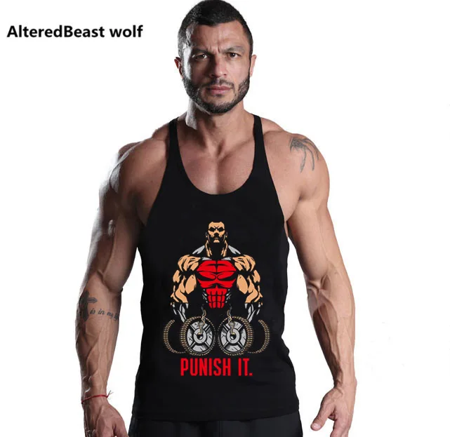 

2019 New Summer Fitness Punisher Tank Top Men Stringer Bodybuilding Muscle Shirt Training Vest Men Undershirt Singlets clothing