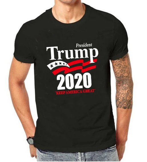 

PUDO-JBH 1pcs Donald Trump T-shirt For 2016 President 2020 US President Make American Great Again Men Tshirt Black Tees