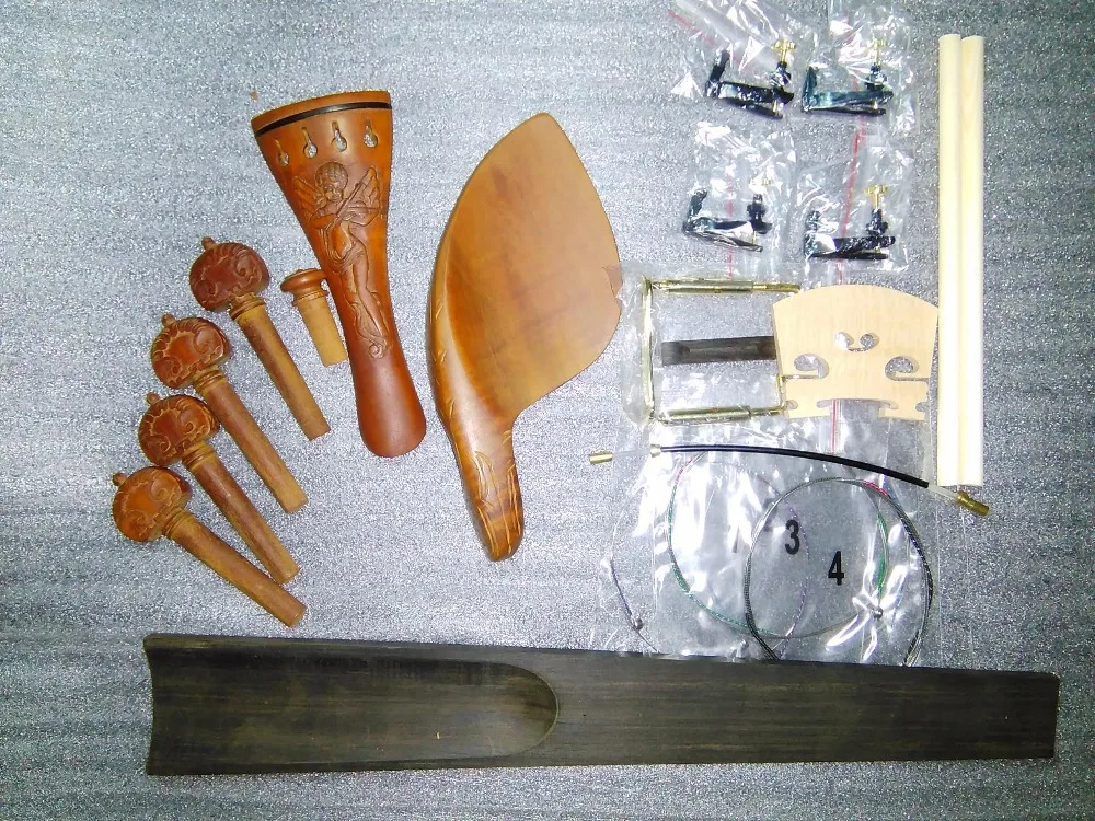 

Quality Carved Jujube Violin Fitting 4/4 with Male Carved and other parts all in 4/4 SF14