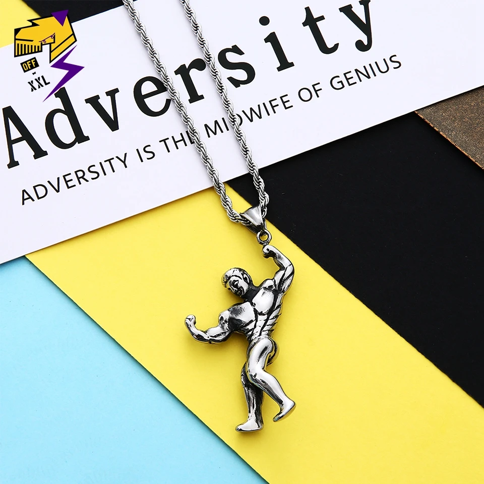 strong muscle pendant necklaces