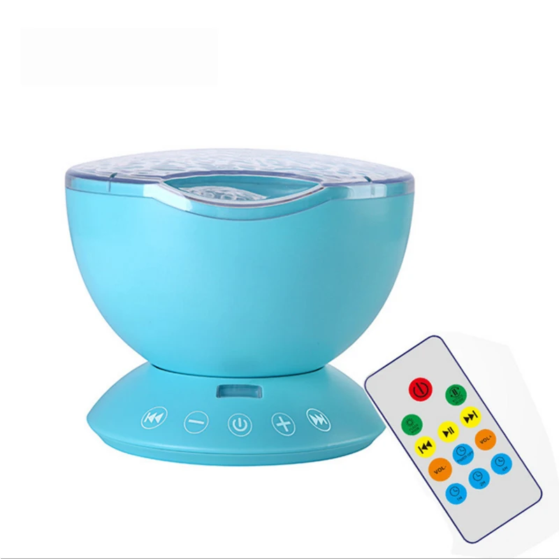 Led Night Light for Children Bedside Lamp Battery Powered Ocean Wave Projector USB Control TF Cards Music Player Speaker  (6)