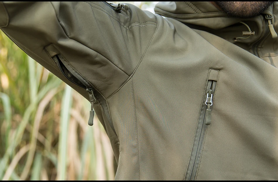 Скрытень Акула кожа мягкая оболочка V4 на открытом воздухе Военная тактическая куртка мужская водонепроницаемая ветрозащитная куртка охотничья камуфляжная армейская одежда