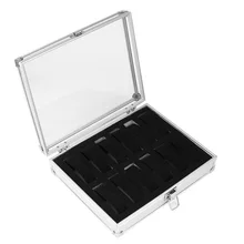 12 Relojes Cuadrícula de Almacenamiento Caja de Plástico Rectángulo Reloj Sostenedor de la Exhibición de La Joyería Caso de Alta Calidad De Aluminio LXH