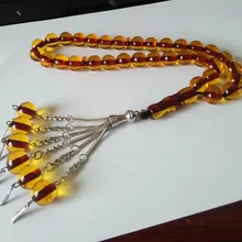 Имитация Янтарный цвет Исламской четки Аллах мусульманского tasbih tesbih машина-офис-дома висит masbaha misbaha subha