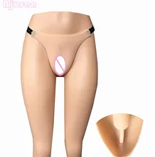 Fake Vagina G-Strings with Catheter false Pussy Boxer Ajusen Drag Queen for Crossdresser Transgender Shemale