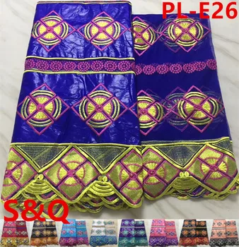 

5yards+2yards african bazin riche getzner fabric african lace fabric 2018 latest nigerian lace fabrics for wedding dress PL-E26