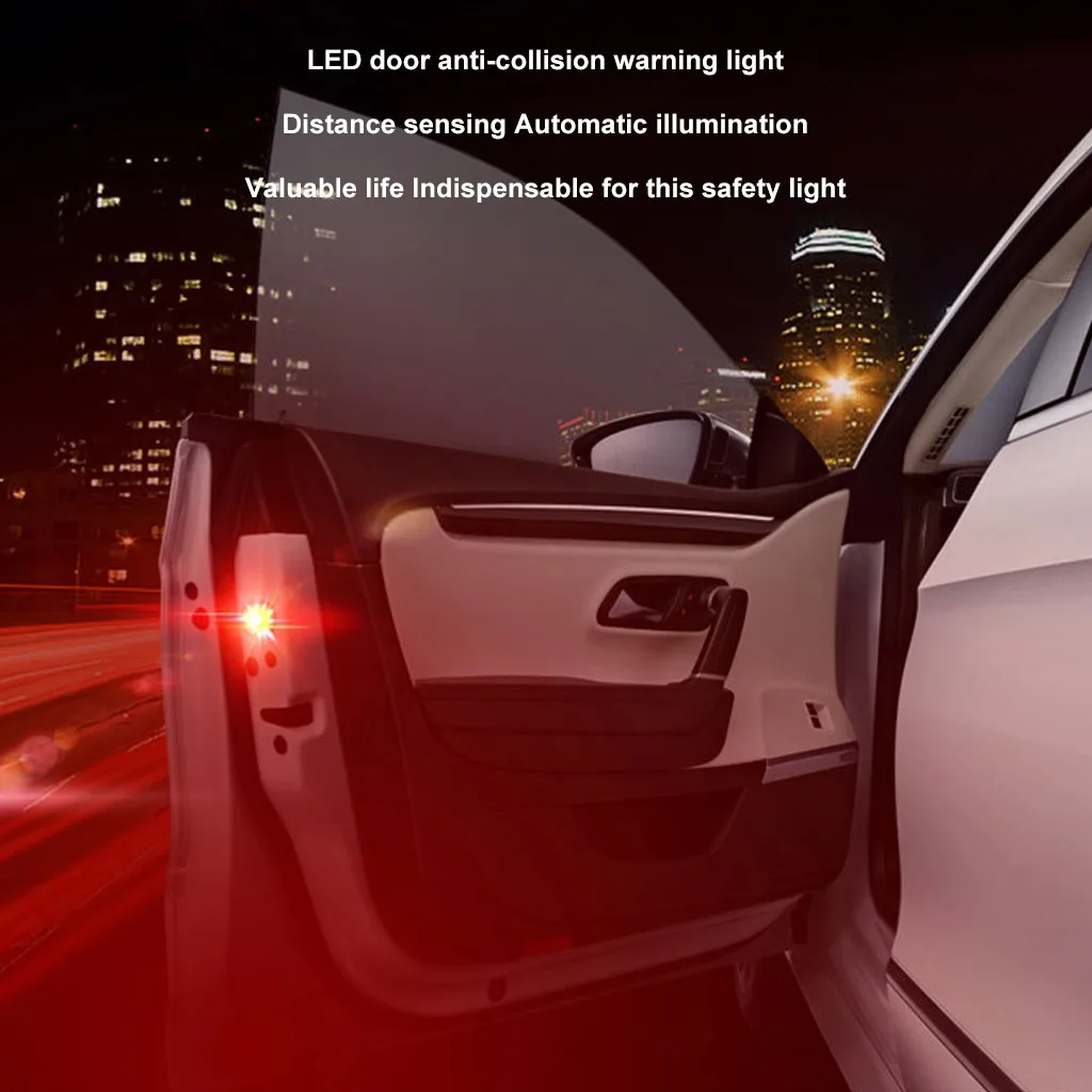 

2x Universal Car Door 5 LED Opened Warning Flash Light Kit Wireless Anti-Collid LED Lamps For Cars Car Accessories