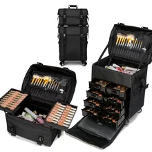 LeTrend, многофункциональные комплекты багажа на колесиках, Спиннер, многослойный Чехол для костюма, на колесиках, для женщин, Оксфорд, профессиональный косметический чехол на колесиках