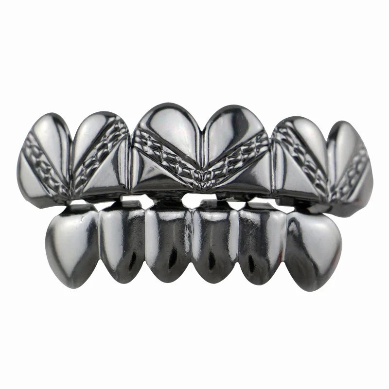 Hip Hop Tooth Grillz Set Fake Tooth Cap Top & Bottom Grill for Halloween Jewelry Gifts Bling Custom Teeth Body Jewelry American Bijoux (3)