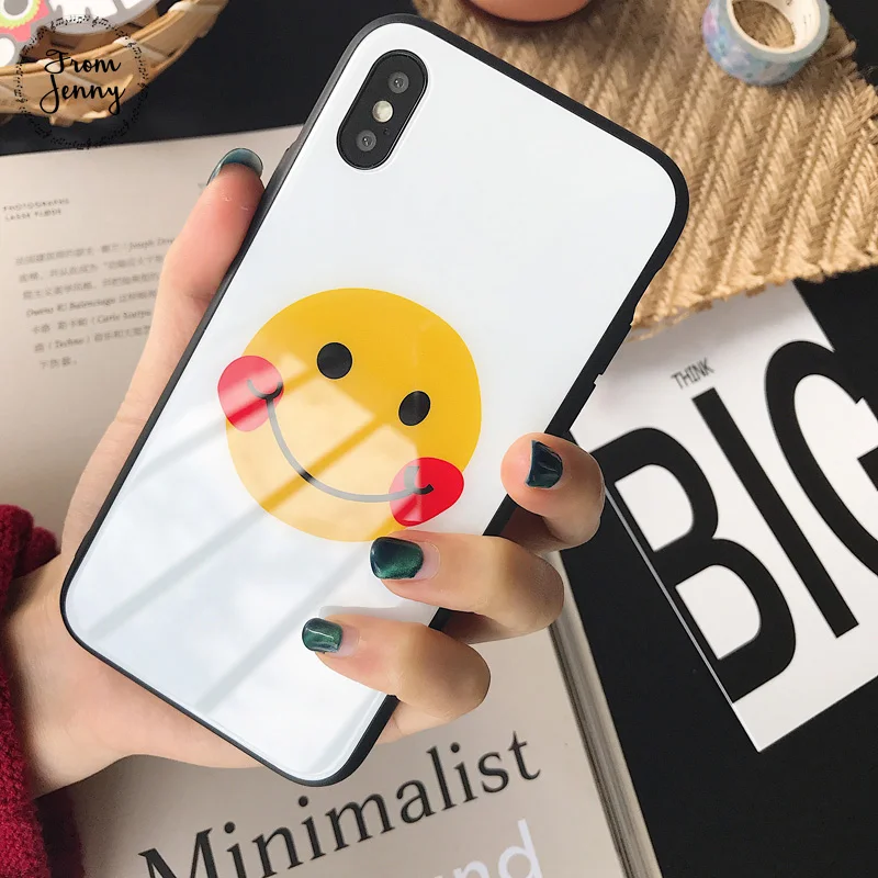 Стеклянный чехол от Jenny White Simle для IPhone 6 6s 6plus 7/7plus милый противоударный жесткий iPhone