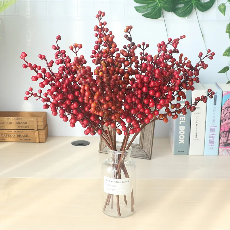 Artificial Berries Branch Plastic Fake Flowers