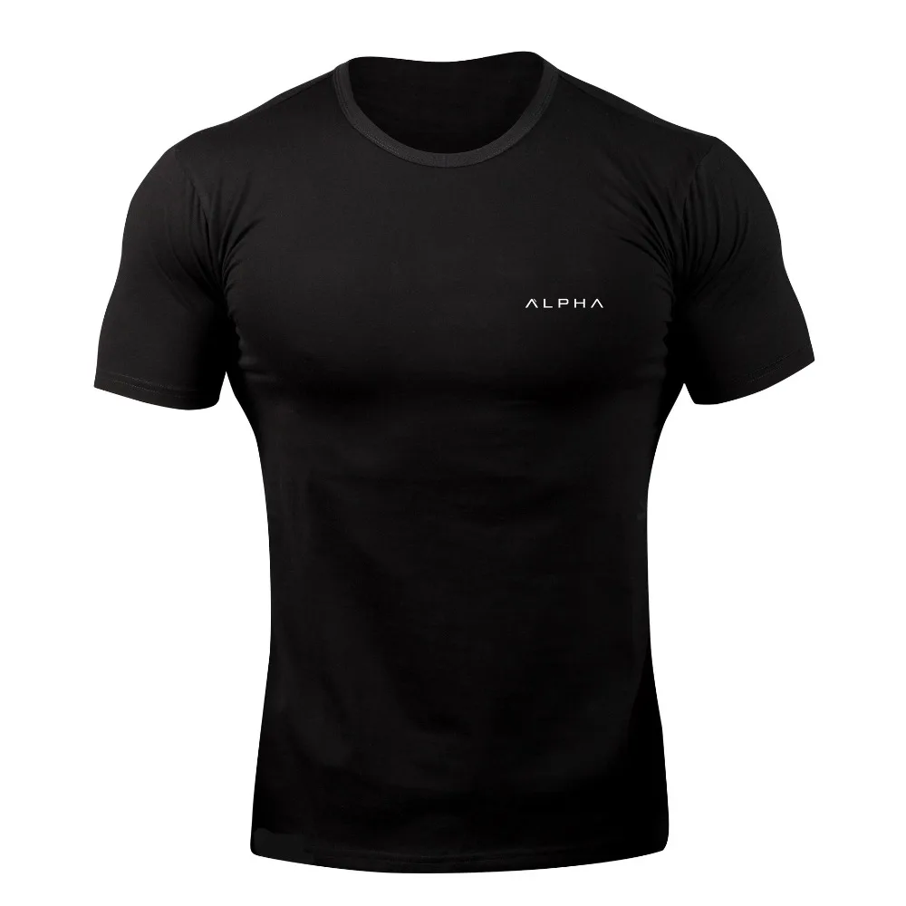 

Gyms T-shirt Men's Running Shirt Short Sleeve Sports Shirt Muscle Men's Fitness Tights T-Shirt Cotton Gyms Running T-Shirt
