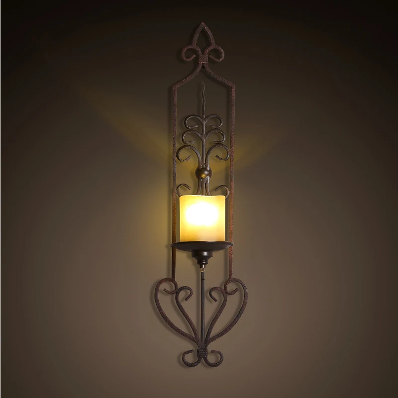 

industrial Wall Lamps wind living room bedroom bedside lamp European and American style retro nostalgic creative candle LU720170