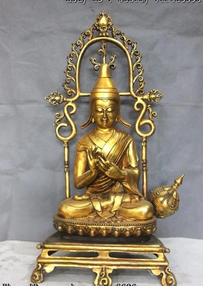 

Tibetan buddhism temple Bronze copper Tsongkhapa Tsong-Kha-Pa lama Buddha Statue