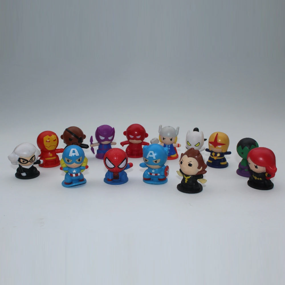 

Superheroes Avengers PVC Action Figures Toys Black Widow Thor Spiderman Iron Man Quicksilver Ben Grimm Loki random mixed