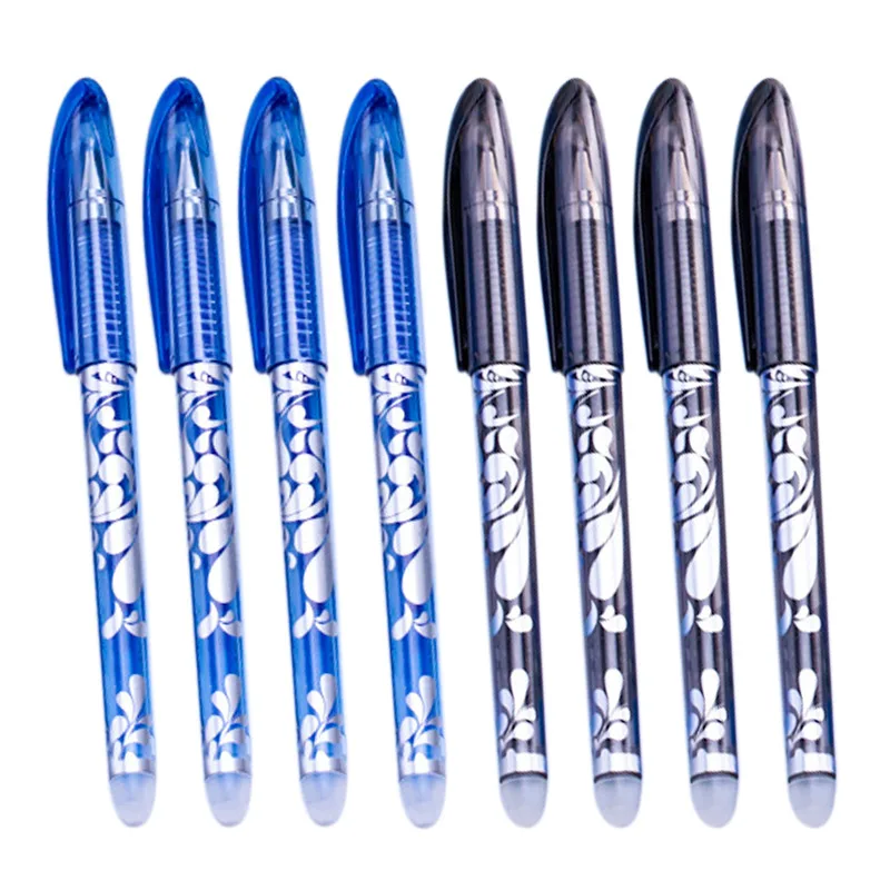 

DELVTCH 8pcs/set Erasable Pen 0.5mm Gel Pen Erasable Pen Refill Replacement School Writing Tool Office Stationery Blue Black Ink