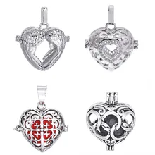 1 шт. Музыкальный шар родий винтажная клетка Подвески DIY крыло сердце диффузор ожерелье медальон кулон для ароматерапии эфирное масло