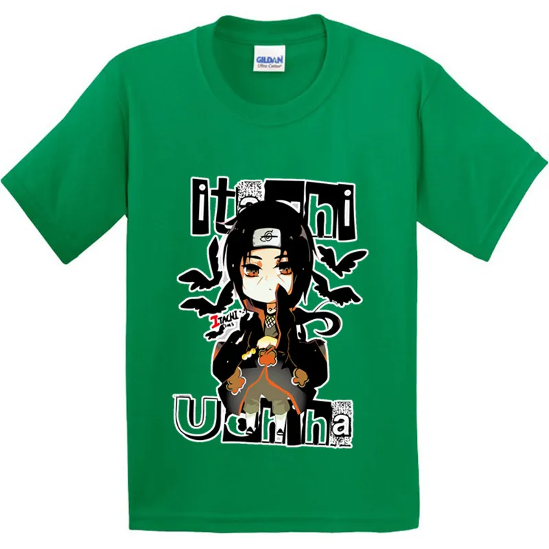 Детская футболка с аниме Наруто Akatsuki Kids Itachi Uchiha Одежда для мальчиков и девочек
