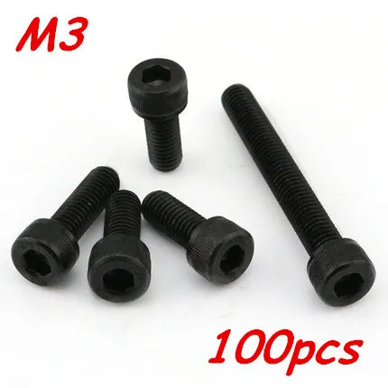 100pcs M3*4/5/6/8/10/12/14/16/18/20/22/25/30/35/40/45/50 Hexagon socket screws Hex Head Socket Cap Screw Black 12.9 Grade Bolts 100pcs M3*4/5/6/8/10/12/14/16/18/20/22/25/30/35/40/45/50 Hexagon socket screws Hex Head Socket Cap Screw Black 12.9 Grade Bolts
