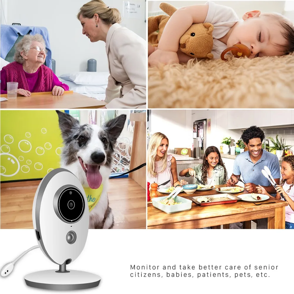 Besder VB605 беспроводной видео детский монитор 2,4 дюймов мини-камера 2,4 ГГц домофон контроль температуры ночное видение музыкальный плеер