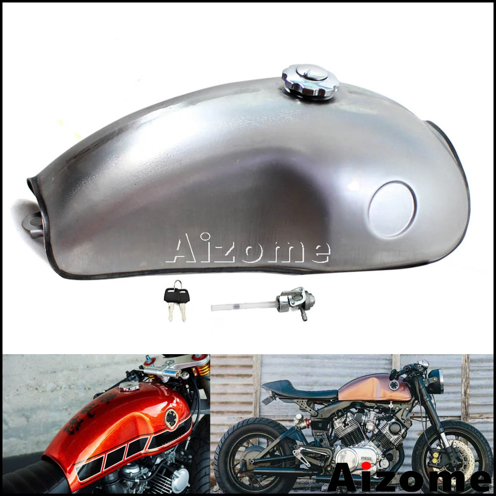 Универсальный мотоциклетный Бензобак на 2 6 галлонов топливный бак Cafe Racer для Honda