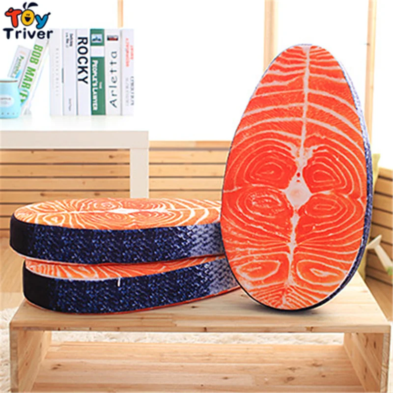 Kawaii Sushi Salmon Plush Toys Cushion Pillow Mat Stuffed Doll Funny Kids Children Adults Birthday Gifts Home Room Decor