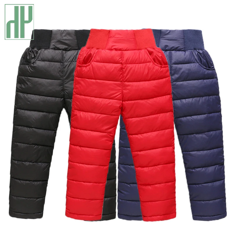 Baratos Los pantalones de los niños para las niñas pantalones largos para chicos invierno espesar cálido niños otoño ropa impermeable pantalones de nieve 3, 4, 7, 8 años.