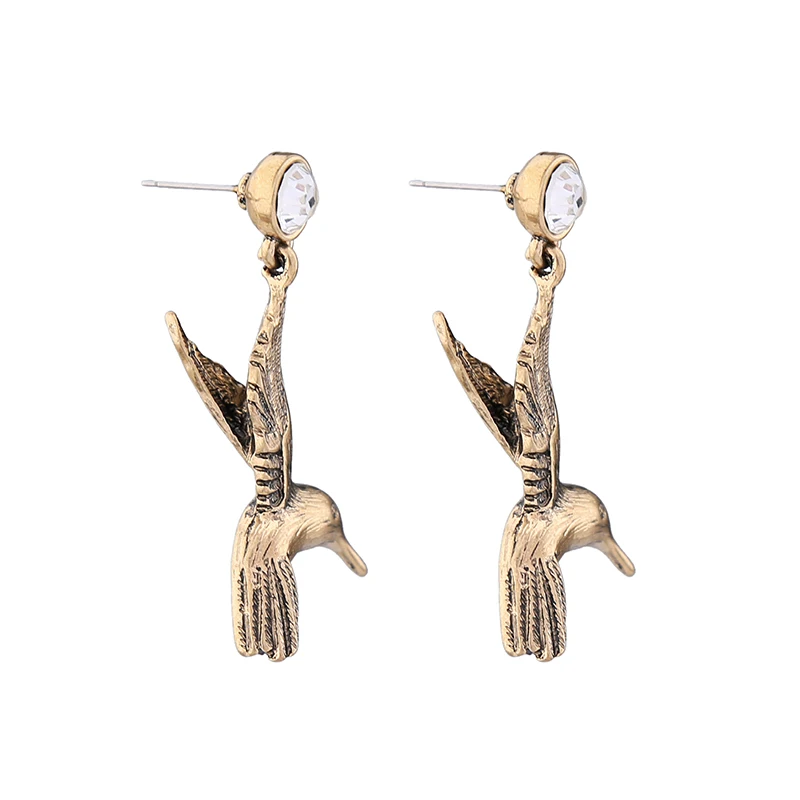Оптовая цена старинный золотой сплав серьги капли в форме птицы 2017 Винтажные с